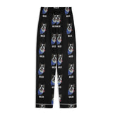 Custom Dog Portrait Unisex Long Sleeve Adult Nightwear Pajama Set Using Dog Photo and Name