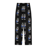 Custom Dog Portrait Unisex Long Sleeve Adult Nightwear Pajama Set Using Dog Photo and Name