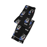 Custom Dog Portrait Unisex Long Sleeve Adult Nightwear Pajama Set Using Dog Photo and Name