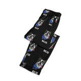 Custom Dog Portrait Unisex Long Sleeve Adult Nightwear Pajama Set Using Dog Photo and Name