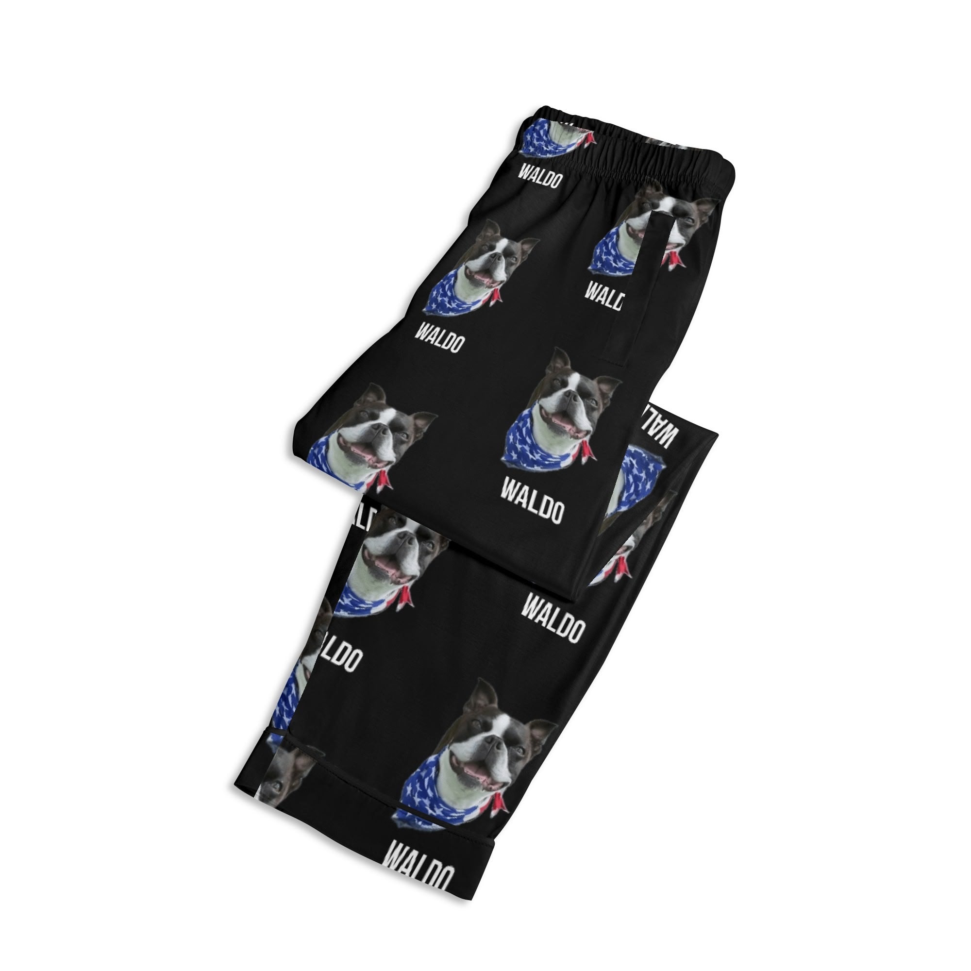 Custom Dog Portrait Unisex Long Sleeve Adult Nightwear Pajama Set Using Dog Photo and Name