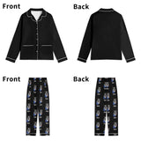 Custom Dog Portrait Unisex Long Sleeve Adult Nightwear Pajama Set Using Dog Photo and Name