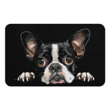 Peeking Boston Terrier Dog Diatomaceous Bath Mat