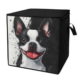 Black and White Boston Terrier Art Storage Box Bag