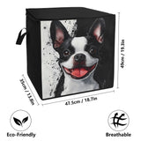Black and White Boston Terrier Art Storage Box Bag