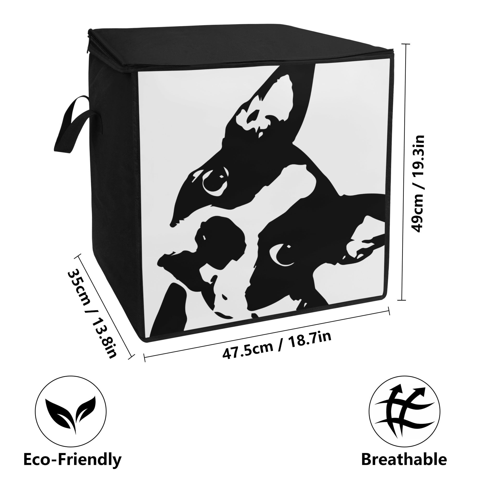 Boston Terrier Dog Head Tilt Storage Box Bag