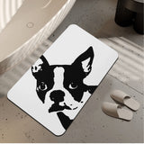 Boston Terrier Dog Head Tilt Bath Mat