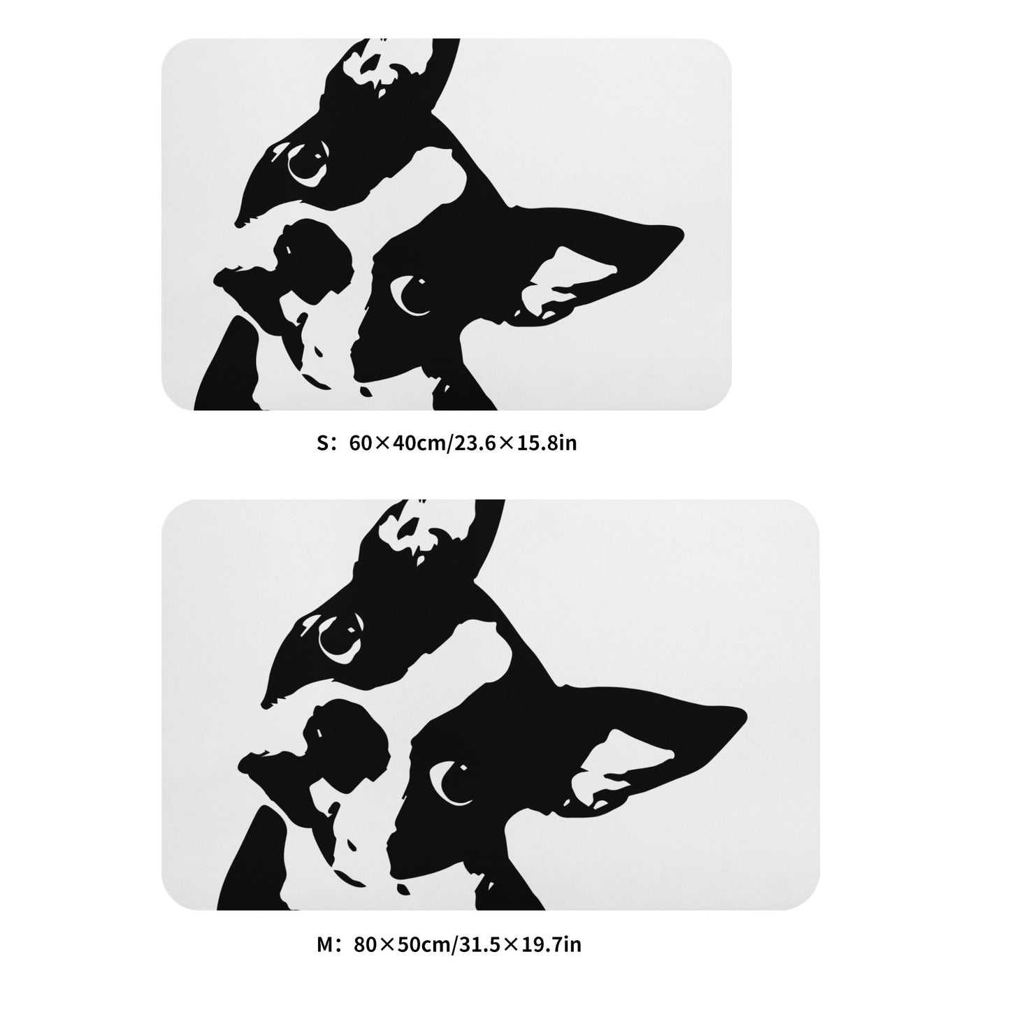 Boston Terrier Dog Head Tilt Bath Mat