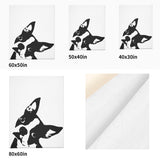 Boston Terrier Head Tilt Flannel Blanket - White