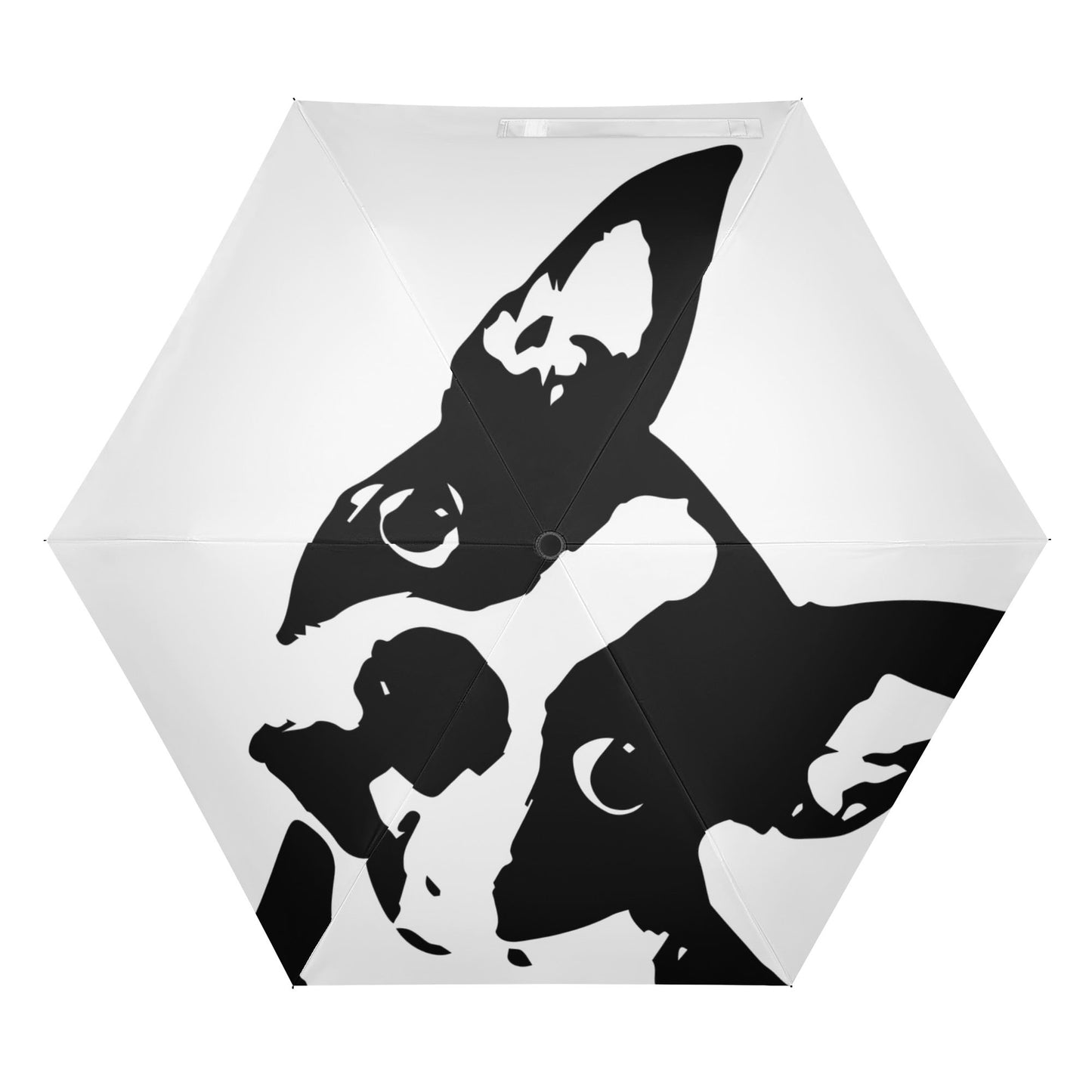 Boston Terrier Dog Head Tilt Auto Open & Close Umbrella