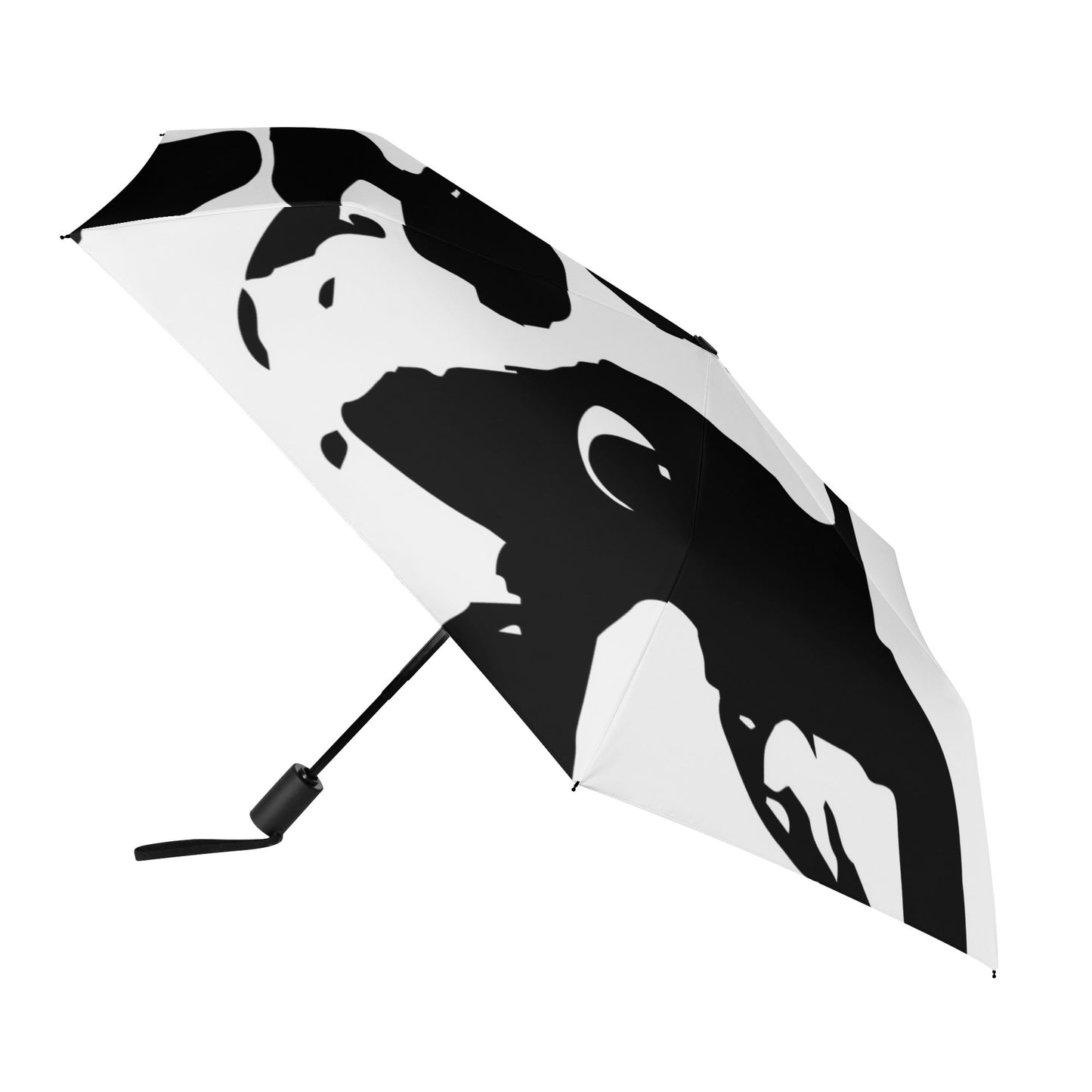 Boston Terrier Dog Head Tilt Auto Open & Close Umbrella