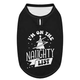 Im On the Naughty List Christmas Dog Shirt - Black