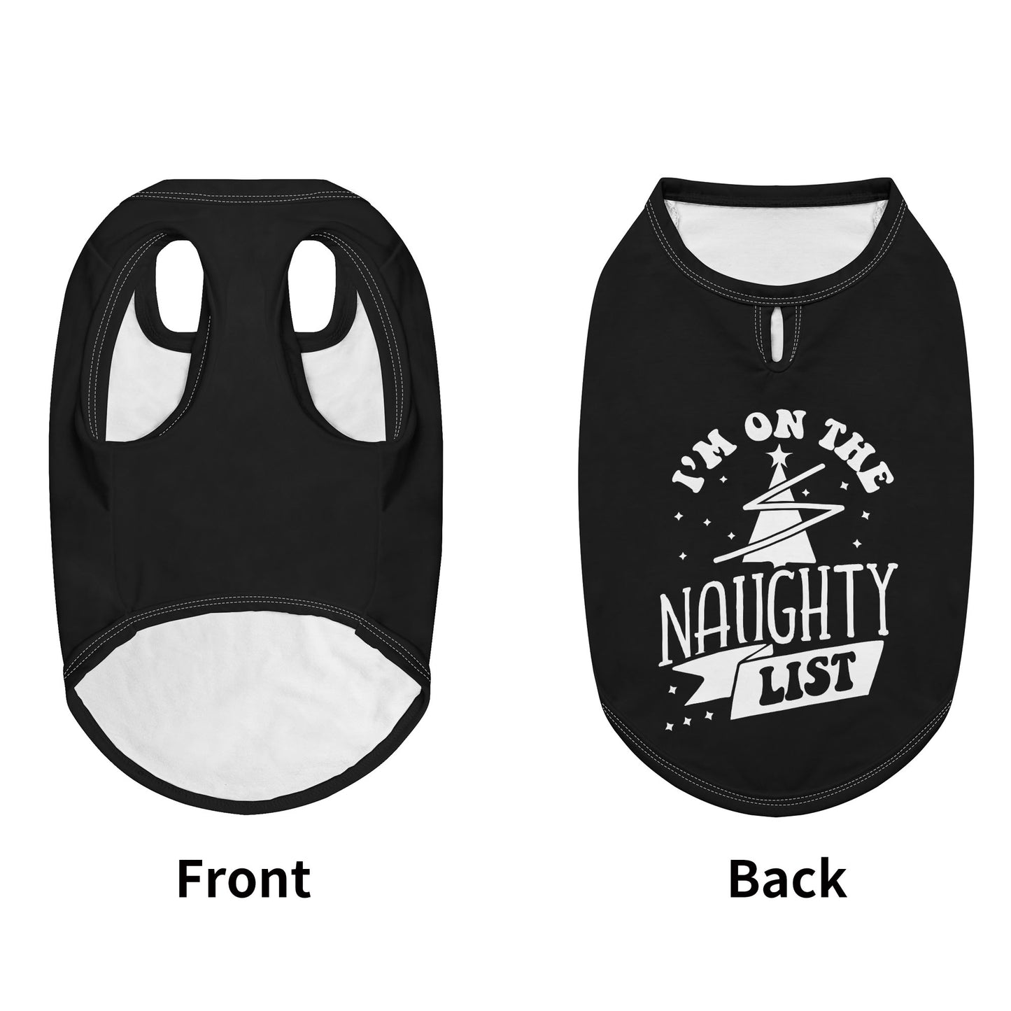 Im On the Naughty List Christmas Dog Shirt - Black