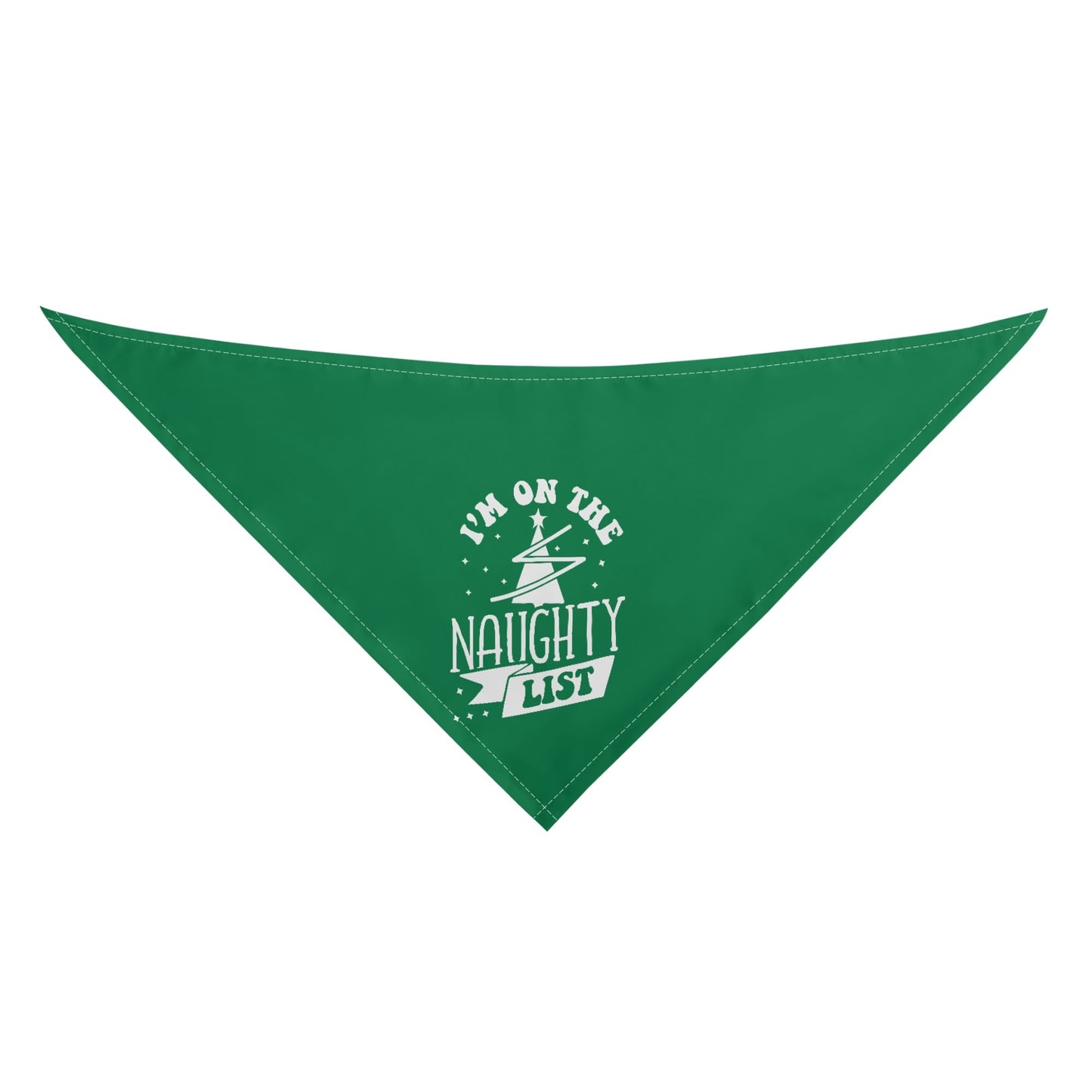 Im On The Naughty List Christmas Dog Bandanas - Green