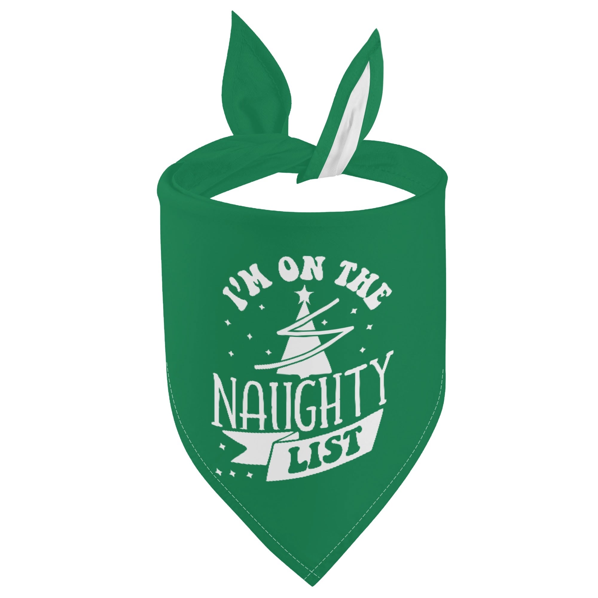 Im On The Naughty List Christmas Dog Bandanas - Green