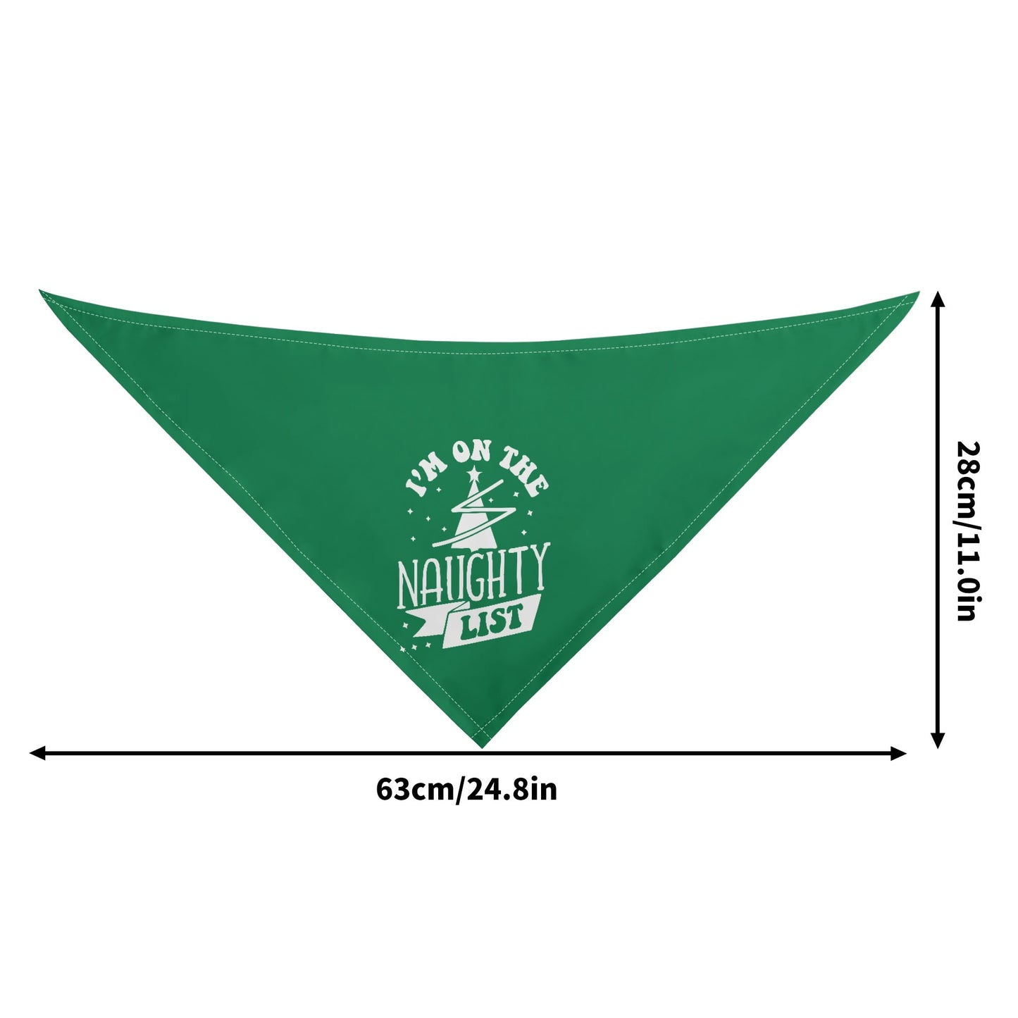 Im On The Naughty List Christmas Dog Bandanas - Green