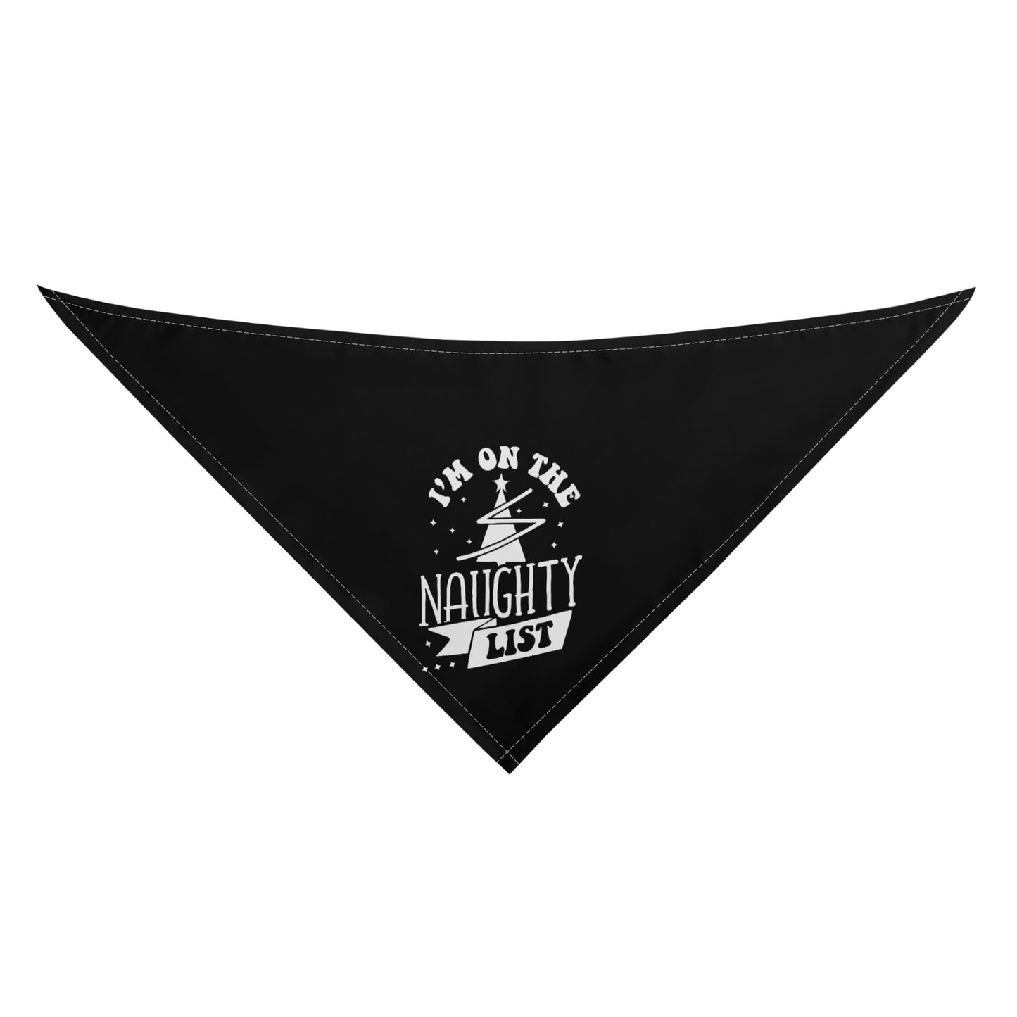 Im On The Naughty List Christmas Dog Bandanas - Black