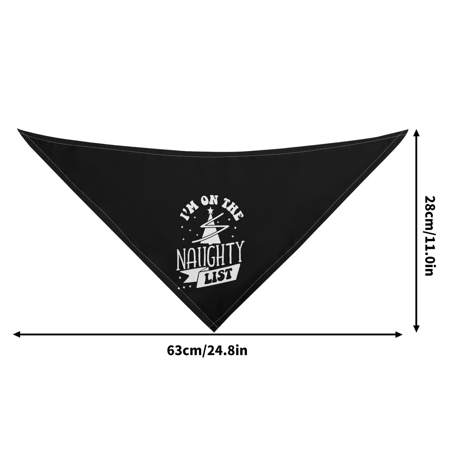 Im On The Naughty List Christmas Dog Bandanas - Black