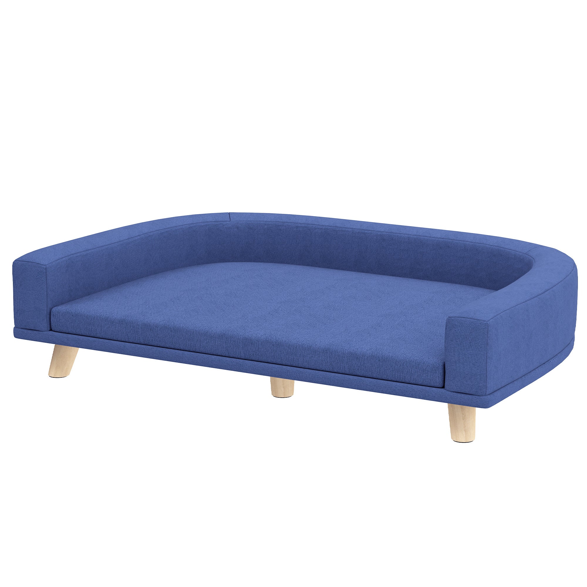 Dog Sofa Couch Bed With Washable Cushion - Blue