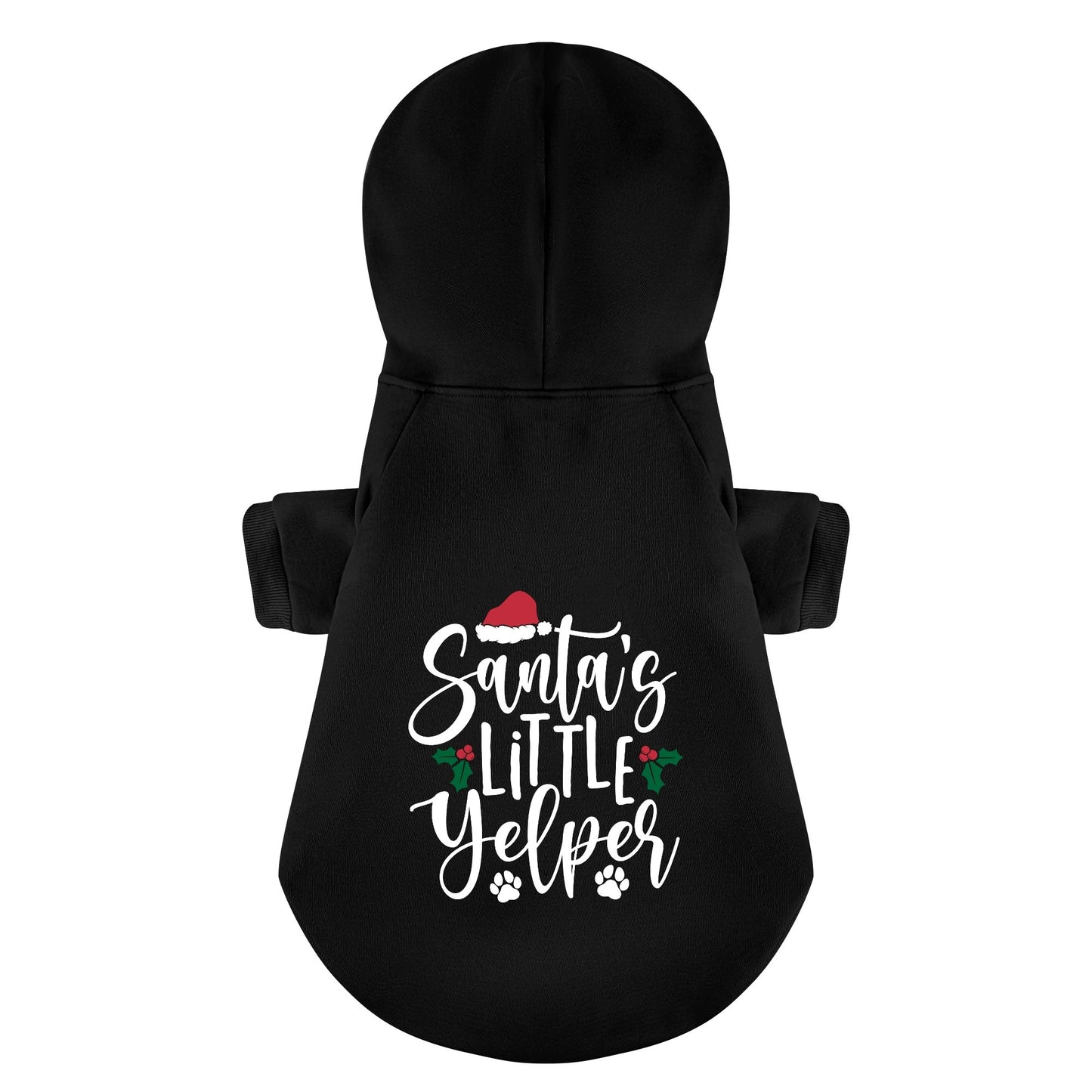 Santas Little Yelper 100% Cotton Dog Fleece Hoodie