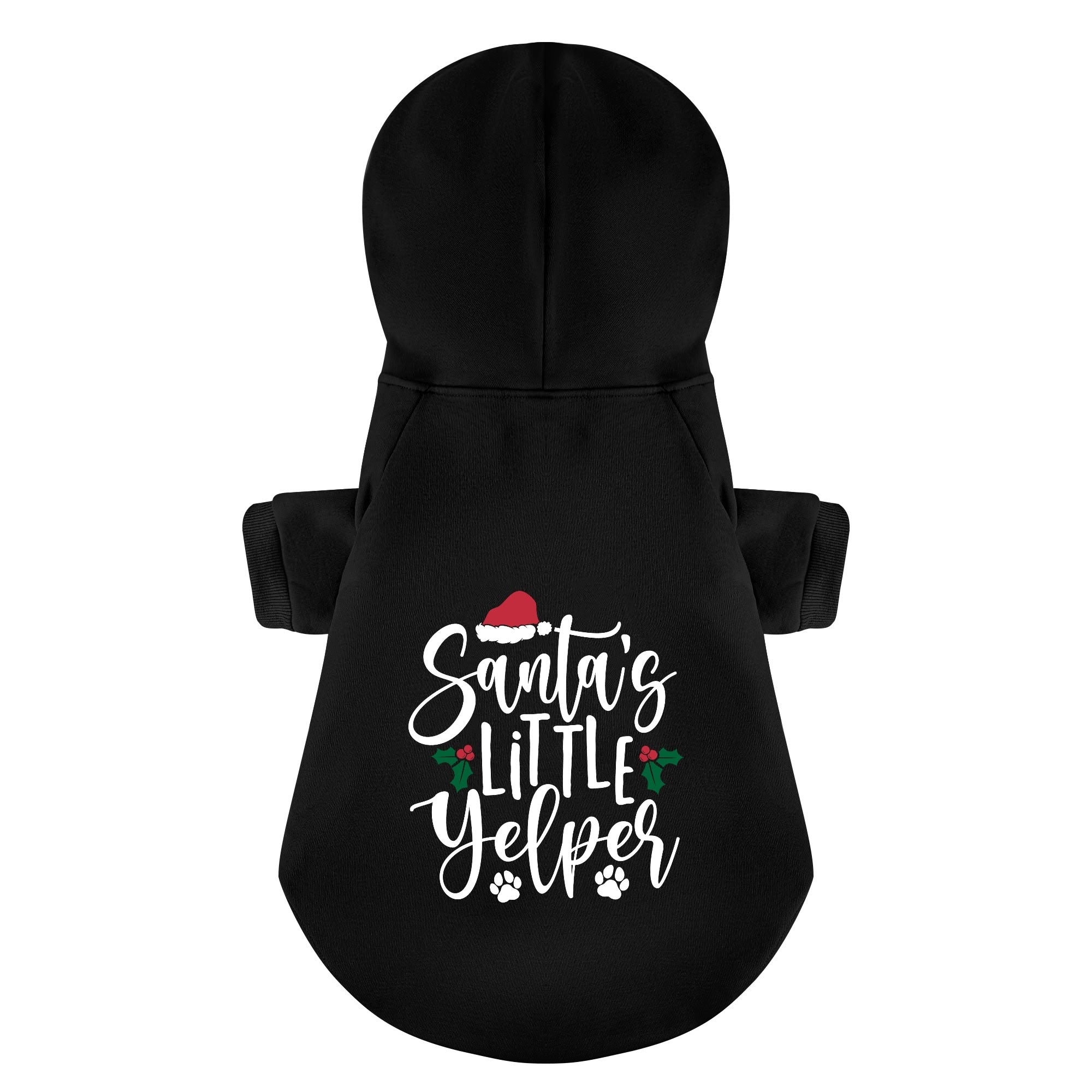 Santas Little Yelper 100% Cotton Dog Fleece Hoodie