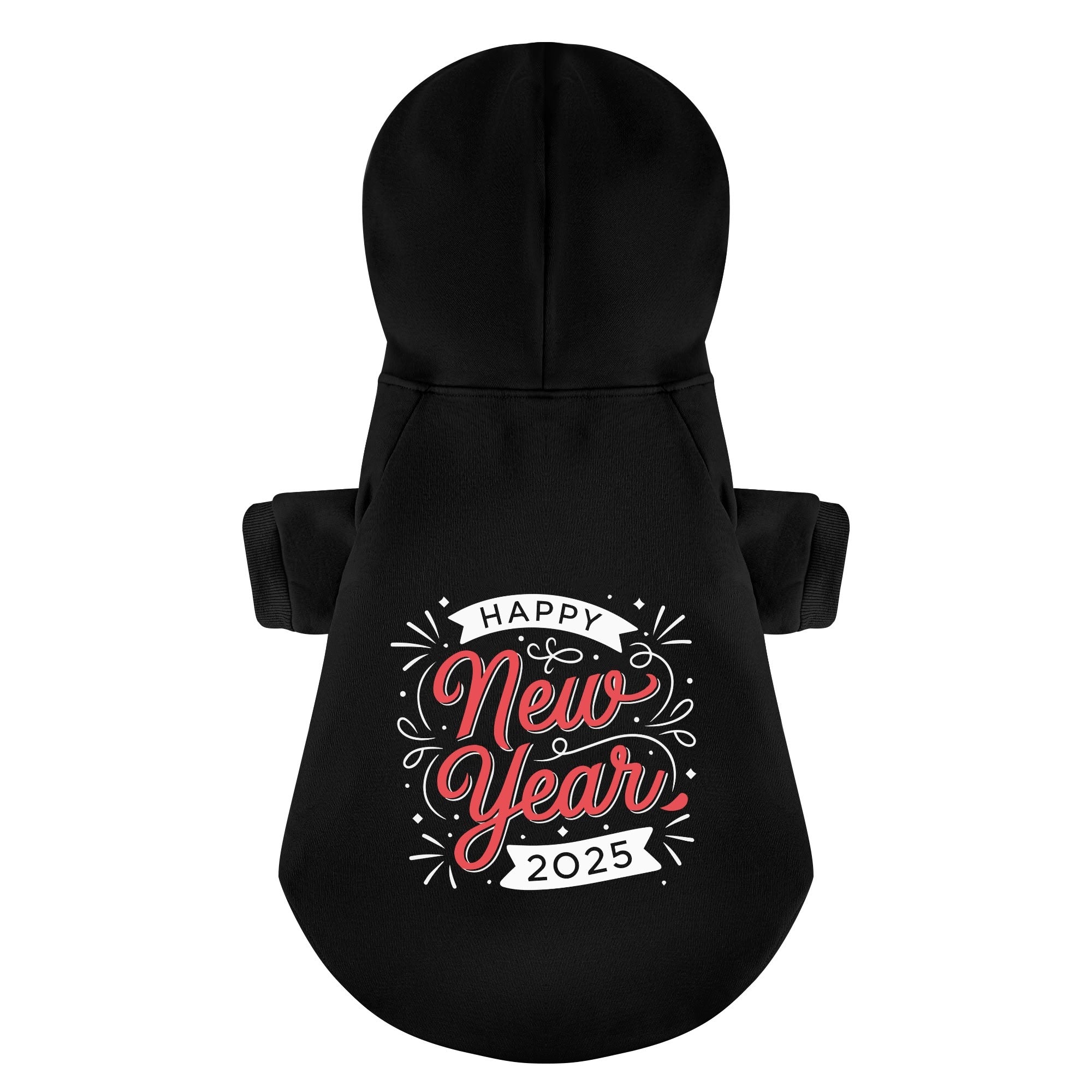 Happy New Year 2025 100% Cotton Dog Fleece Hoodie