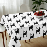 Personalized Boston Terrier Tablecloth with Dogs Name for Birthday Wedding Party