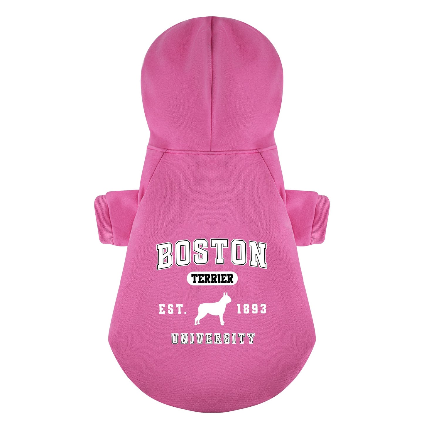 Boston Terrier University EST. 1893 100% Cotton Dog Fleece Hoodie