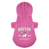 Boston Terrier University EST. 1893 100% Cotton Dog Fleece Hoodie