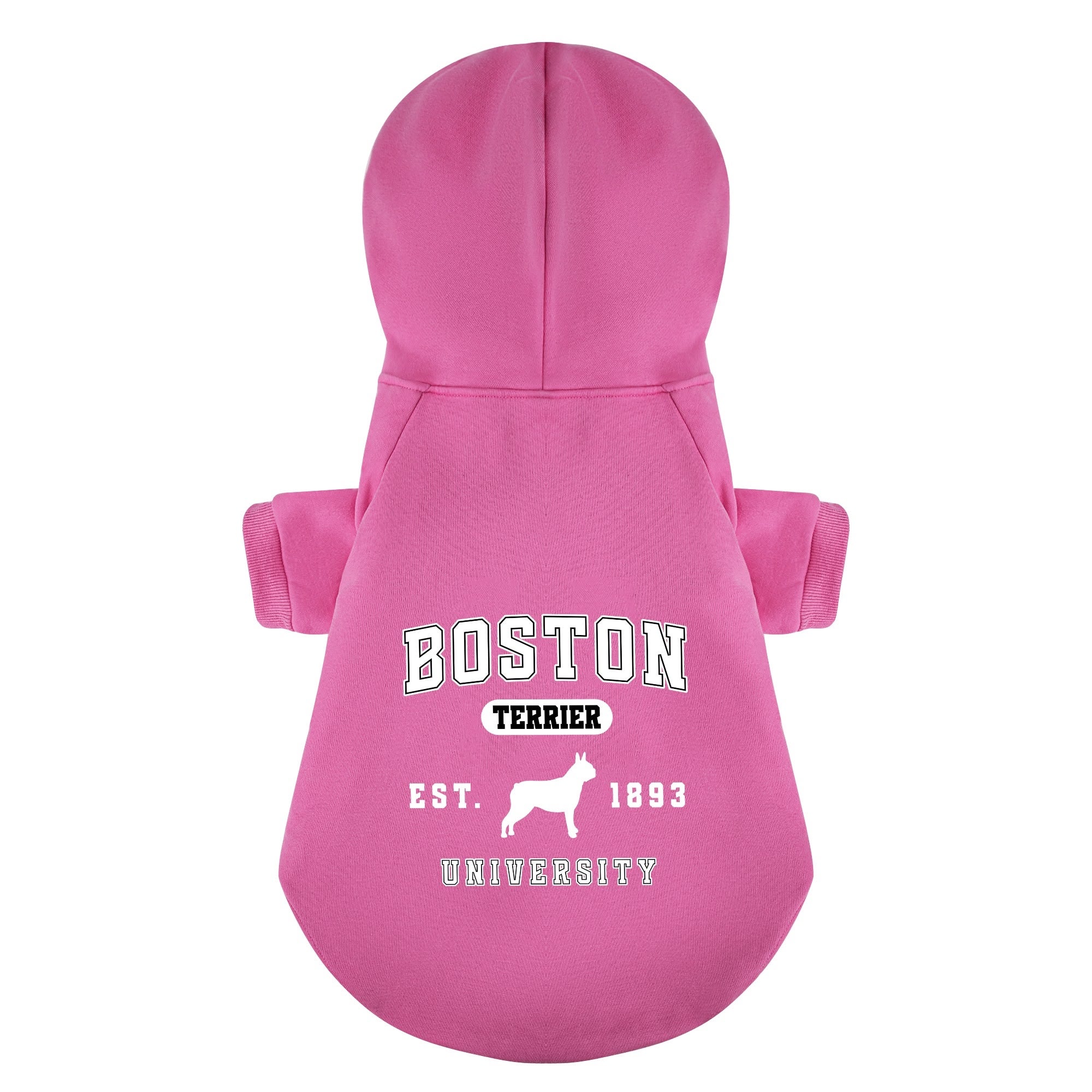 Boston Terrier University EST. 1893 100% Cotton Dog Fleece Hoodie