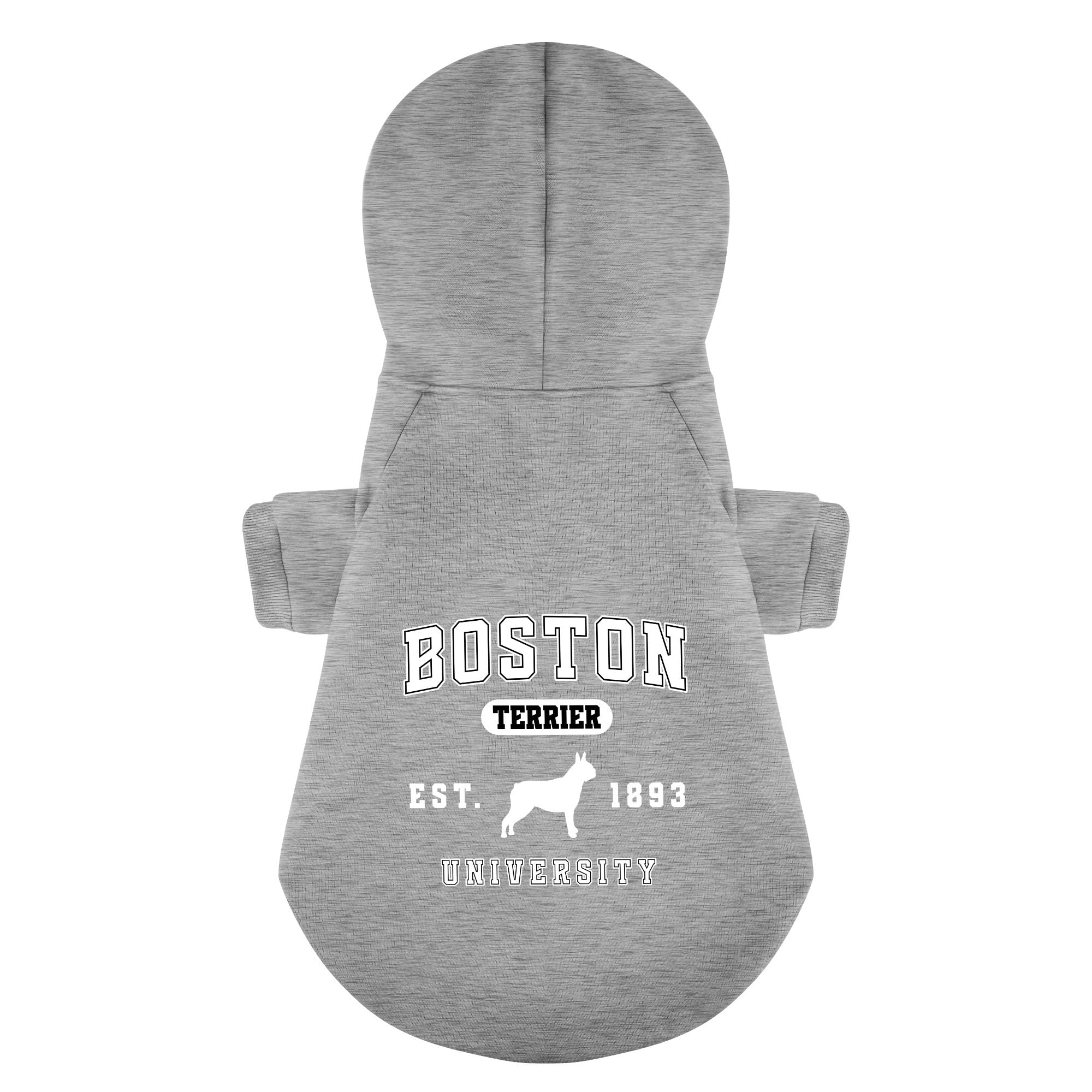 Boston Terrier University EST. 1893 100% Cotton Dog Fleece Hoodie