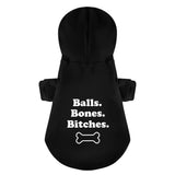 Balls Bones Bitches 100% Cotton Dog Fleece Hoodie