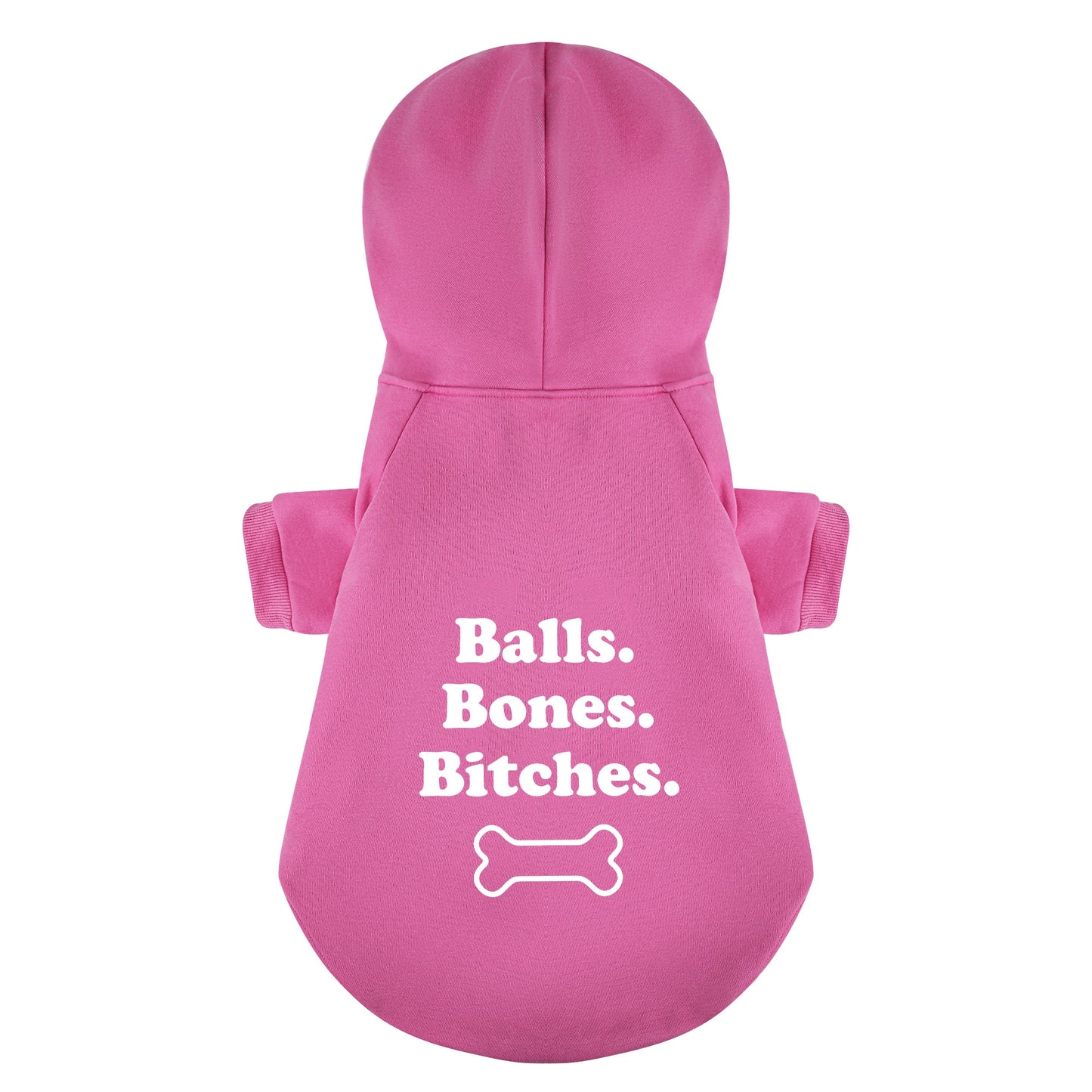 Balls Bones Bitches 100% Cotton Dog Fleece Hoodie