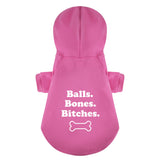 Balls Bones Bitches 100% Cotton Dog Fleece Hoodie