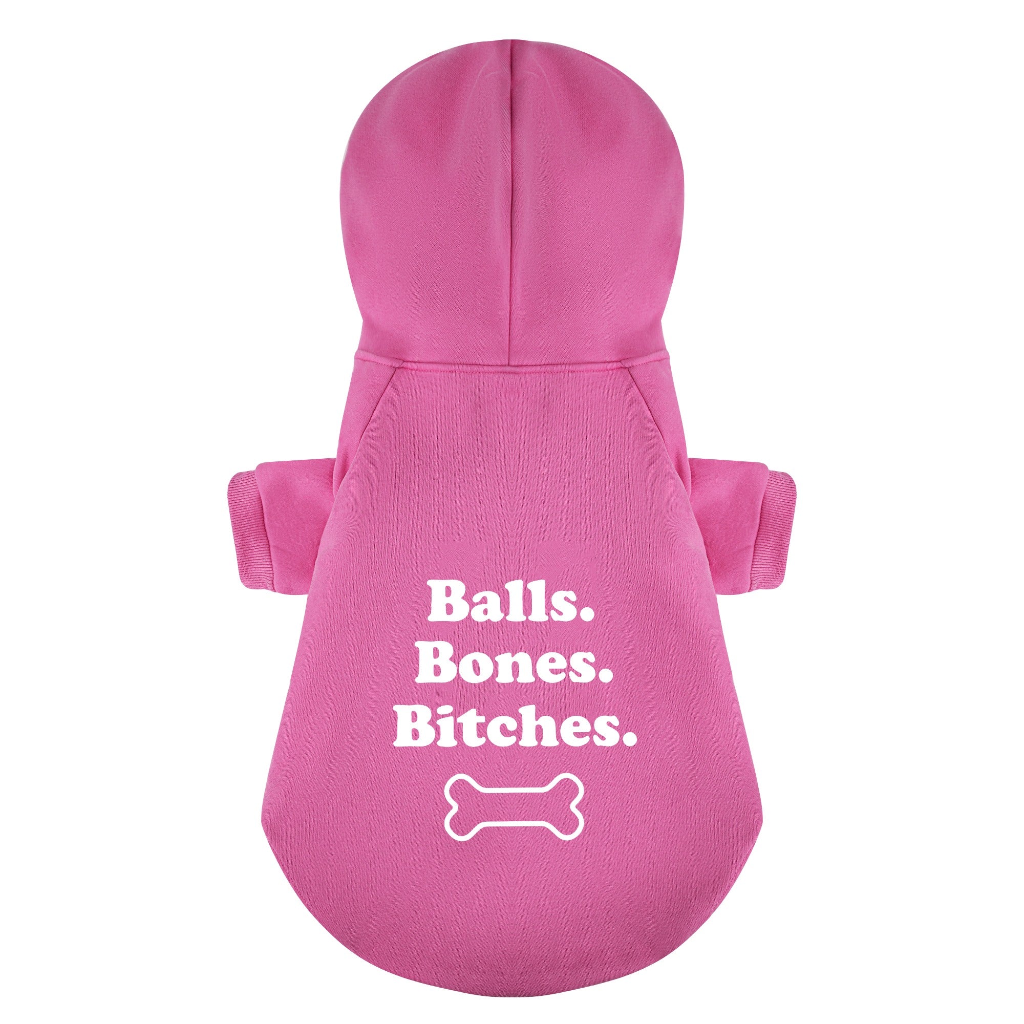 Balls Bones Bitches 100% Cotton Dog Fleece Hoodie