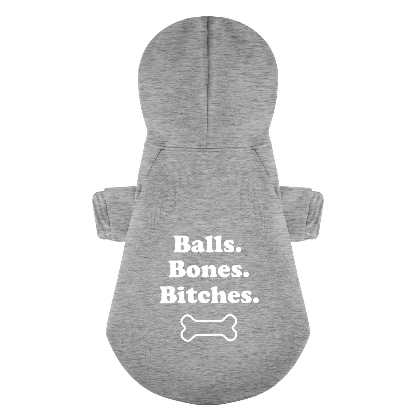 Balls Bones Bitches 100% Cotton Dog Fleece Hoodie