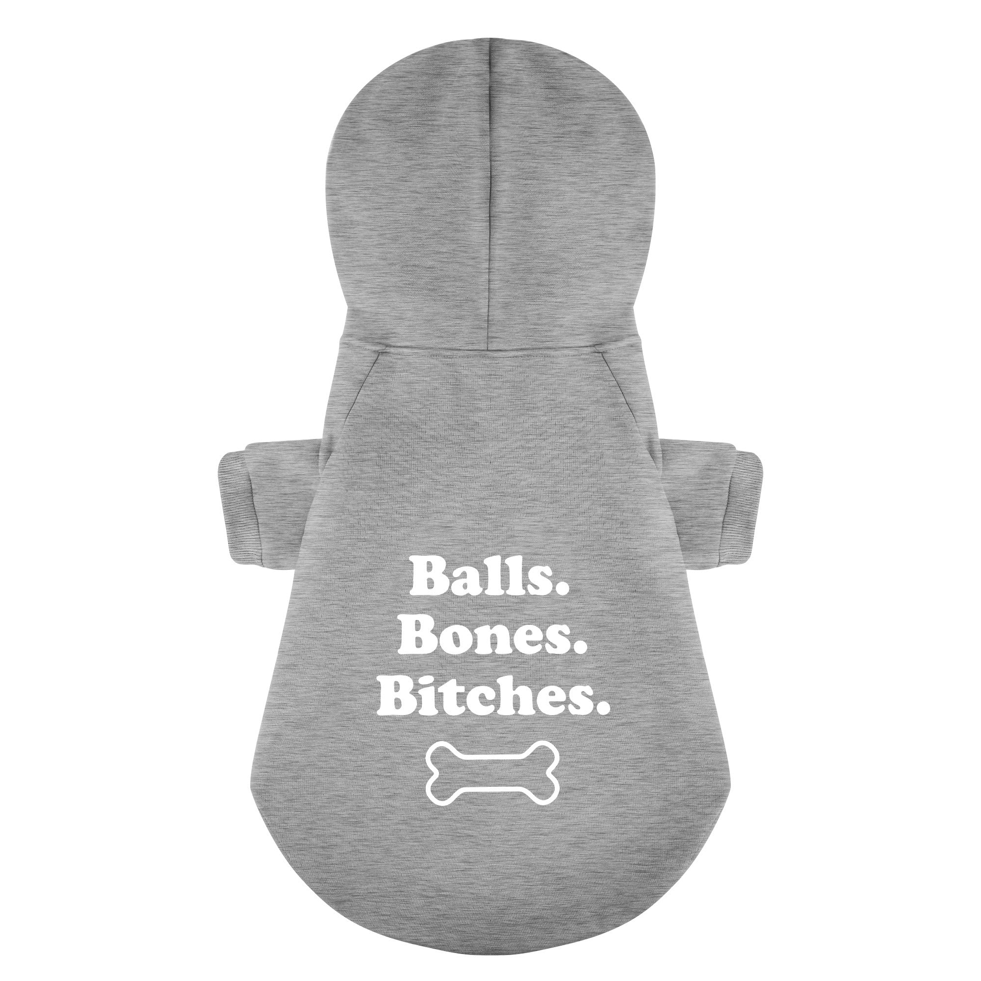 Balls Bones Bitches 100% Cotton Dog Fleece Hoodie