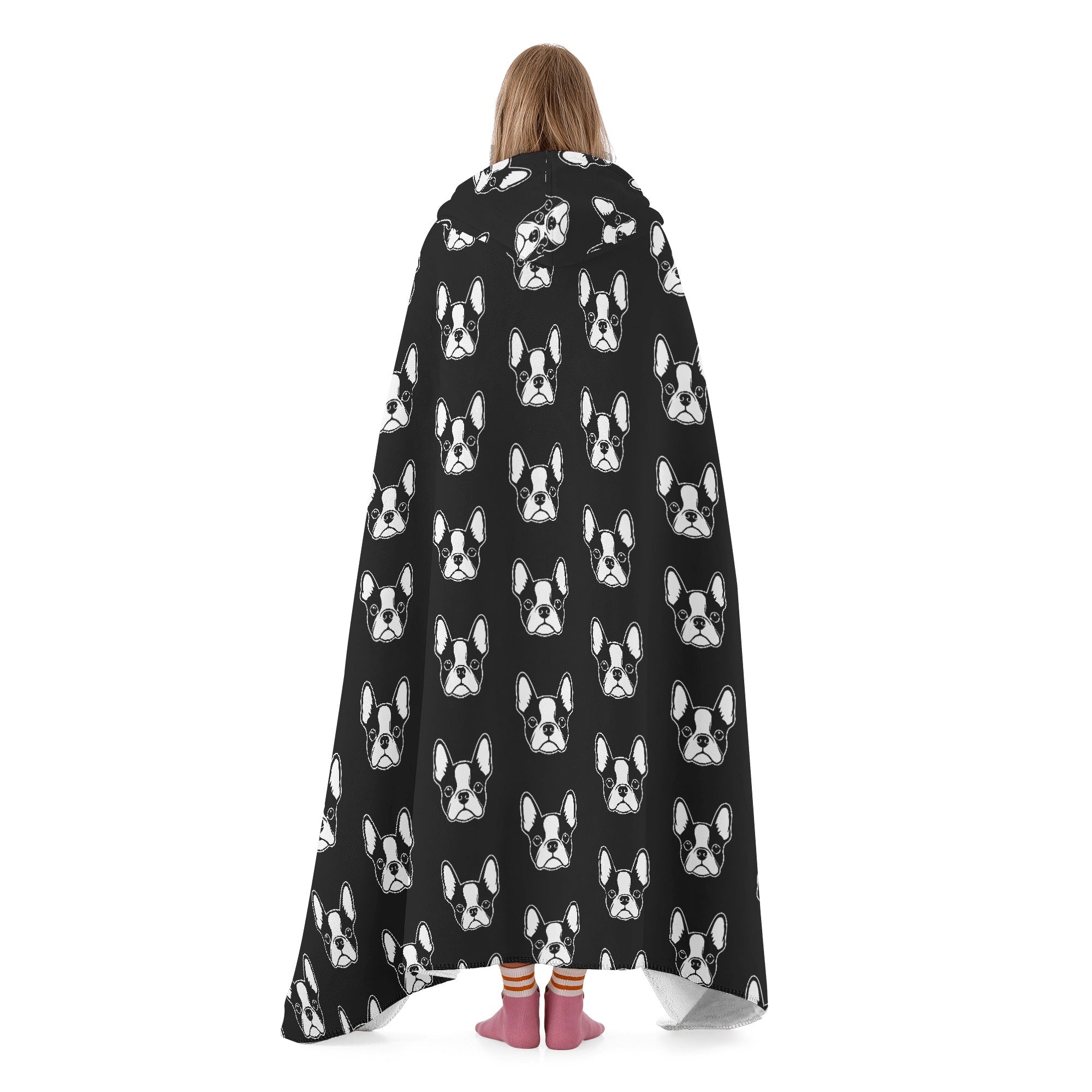 Bostie Faces Hooded Blanket for Adults and Kids