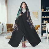 Aztec Polynesian Art Boston Terrier Hooded Blanket for Adult and Kids