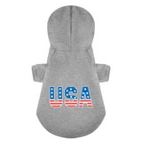 United States USA 100% Cotton Dog Fleece Hoodie