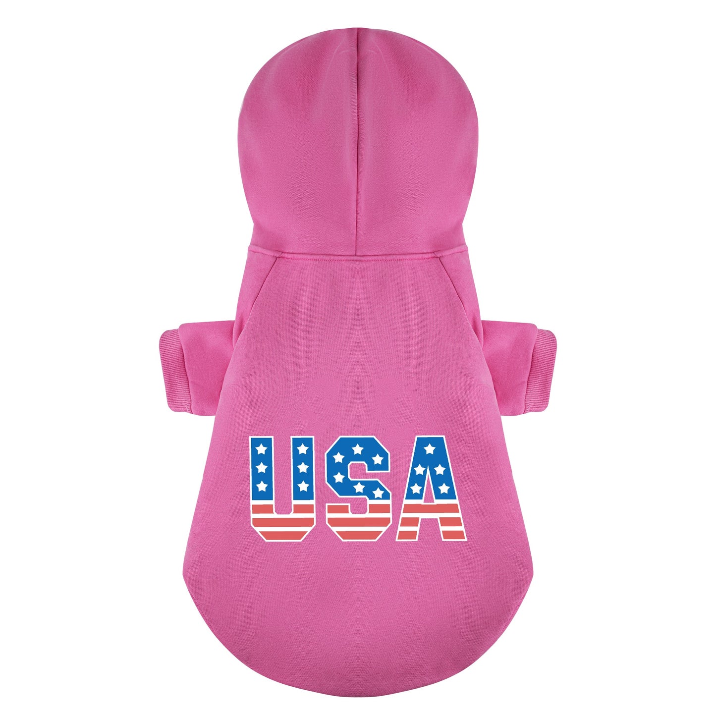 United States USA 100% Cotton Dog Fleece Hoodie
