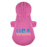 United States USA 100% Cotton Dog Fleece Hoodie