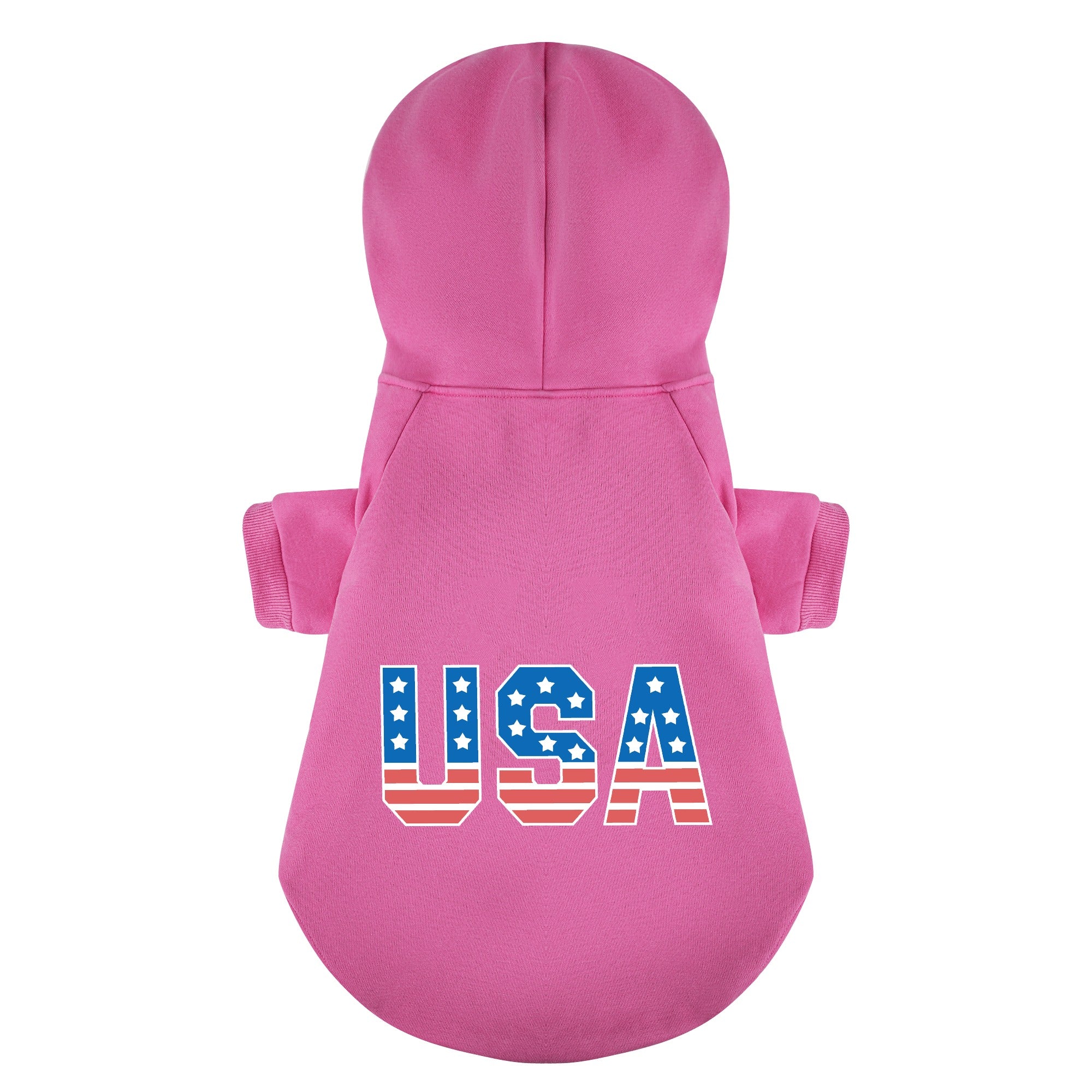 United States USA 100% Cotton Dog Fleece Hoodie