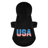 United States USA 100% Cotton Dog Fleece Hoodie