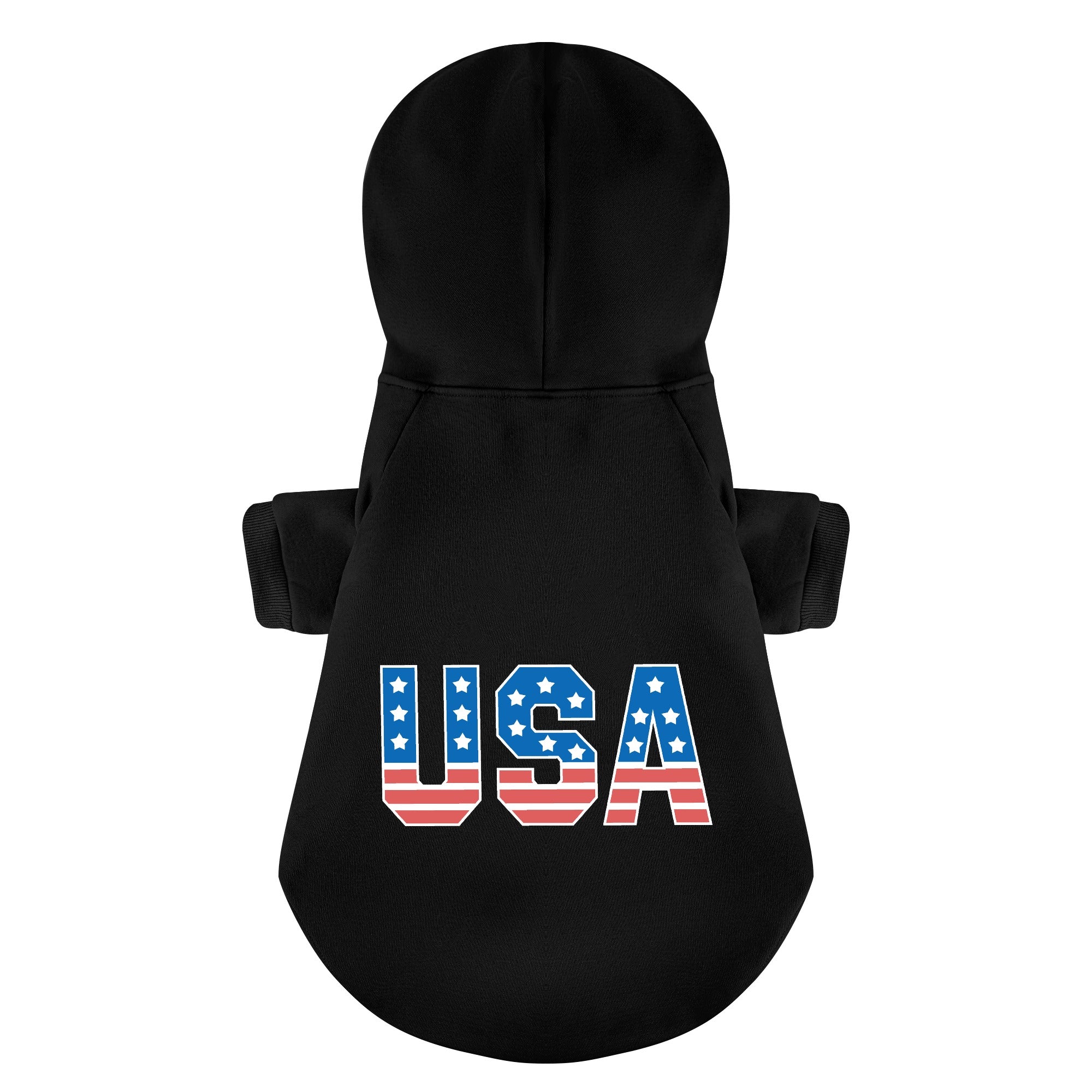 United States USA 100% Cotton Dog Fleece Hoodie