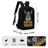 Boston Terrier Dog Sugar Skull 17 Inch Laptop Backpack