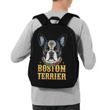 Boston Terrier Dog Sugar Skull 17 Inch Laptop Backpack
