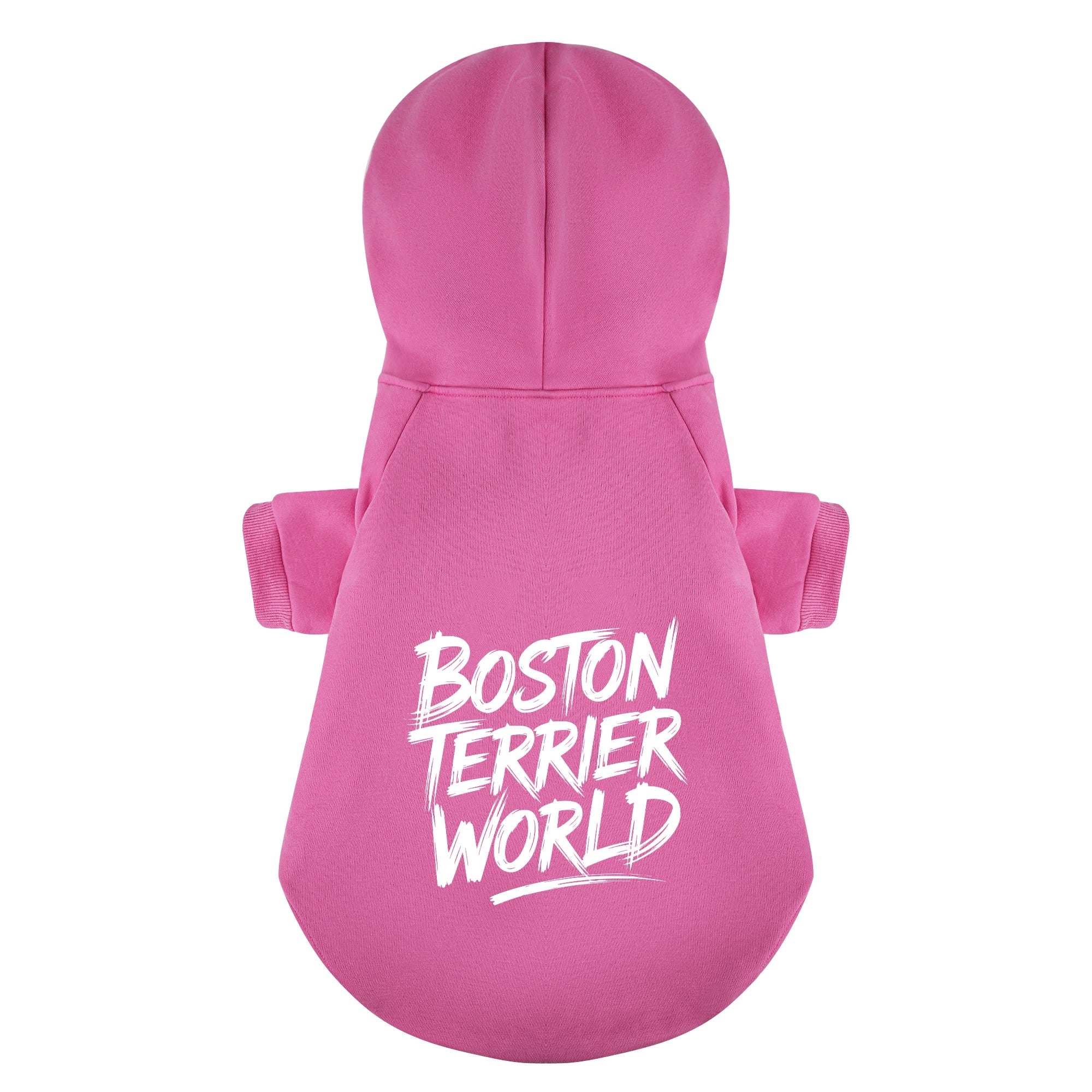 Boston Terrier World - Wicked Pup 100% Cotton Dog Fleece Hoodie