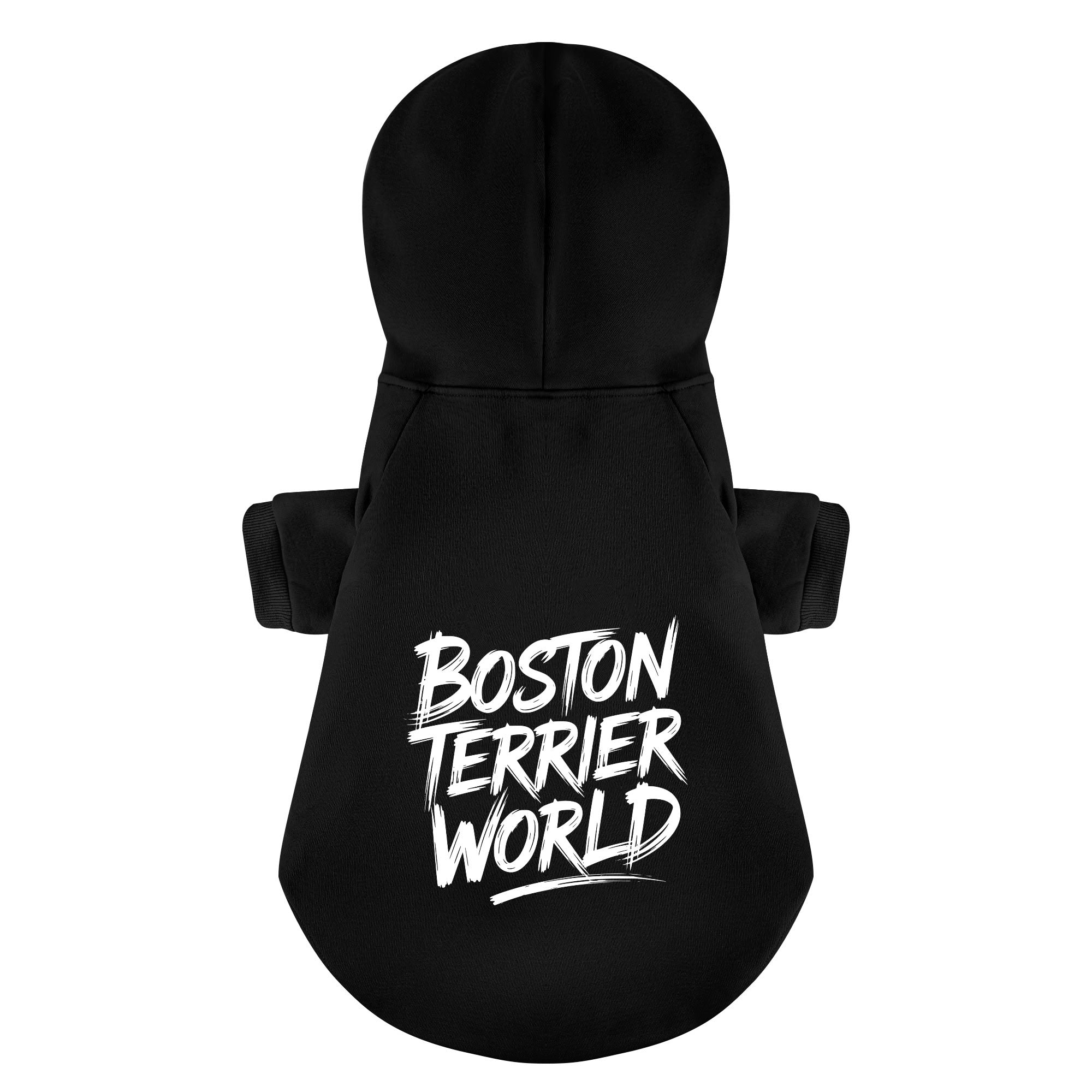 Boston Terrier World - Wicked Pup 100% Cotton Dog Fleece Hoodie
