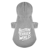 Boston Terrier World - Wicked Pup 100% Cotton Dog Fleece Hoodie